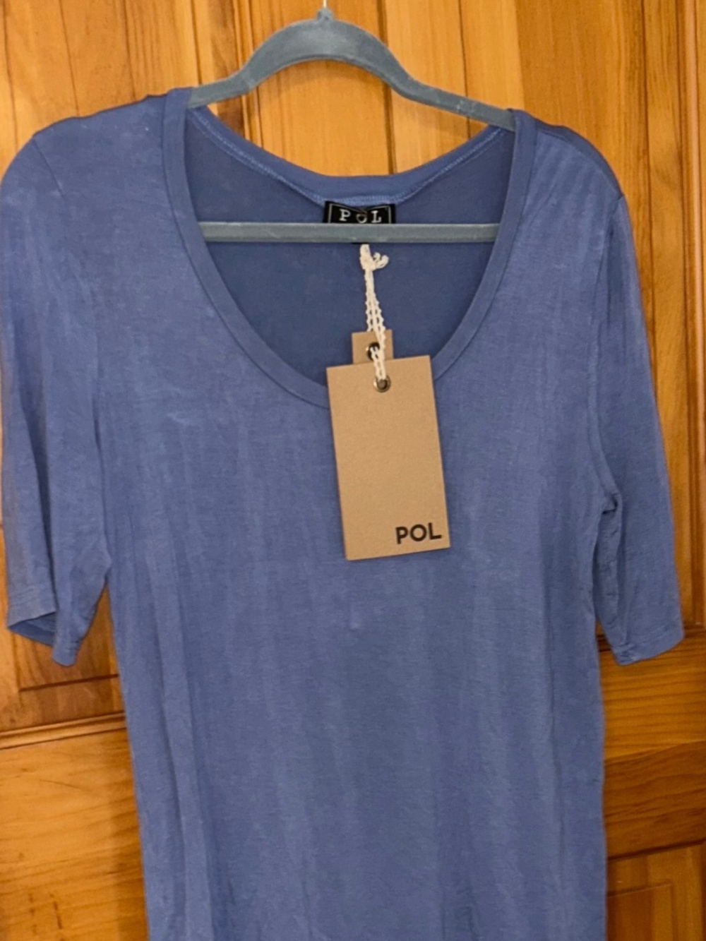 NWT POL Periwinkle Blue T Shirt Tunic Small Buttery Soft